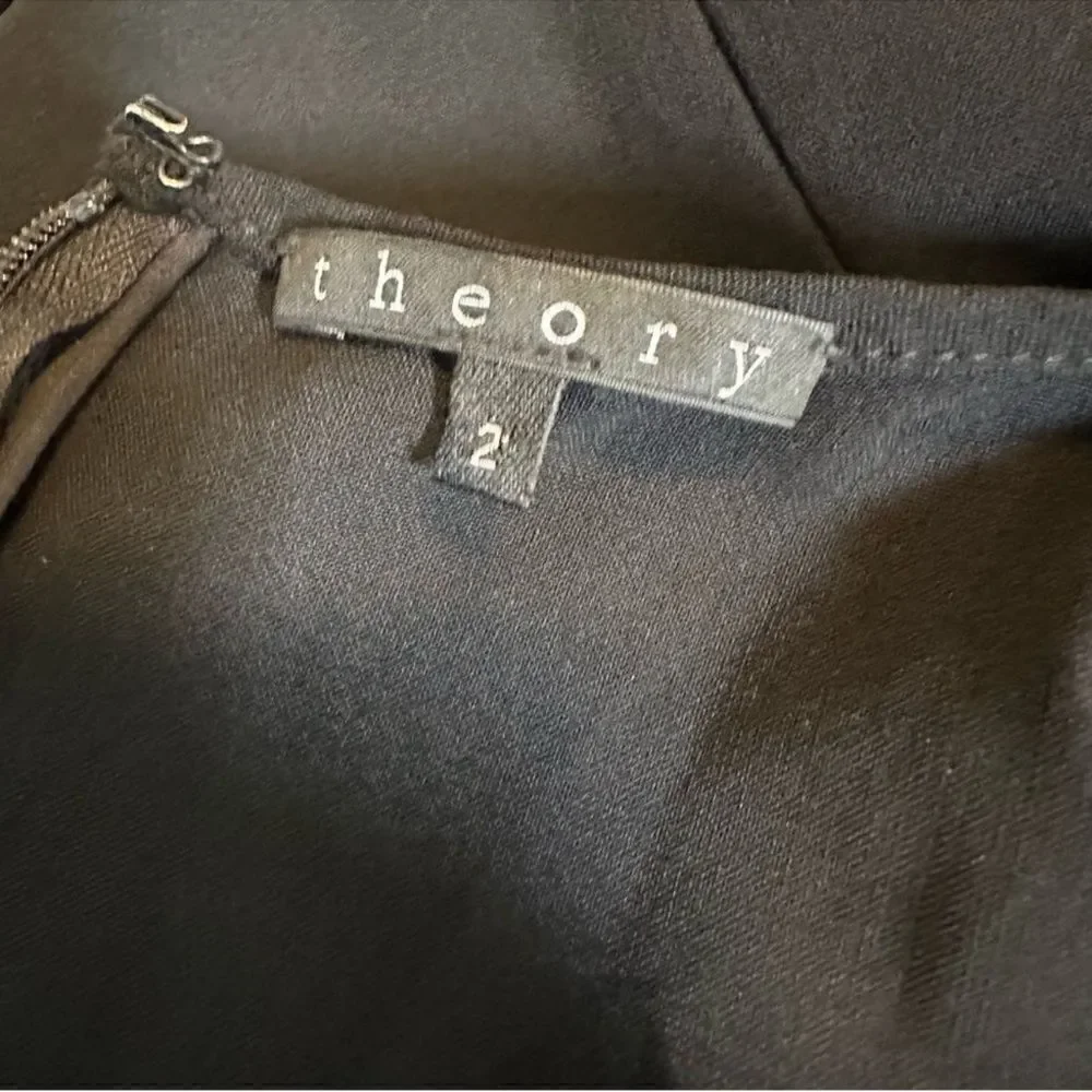 Theory Zeldia stretch Wool black sleeveless Shift Dress size 2